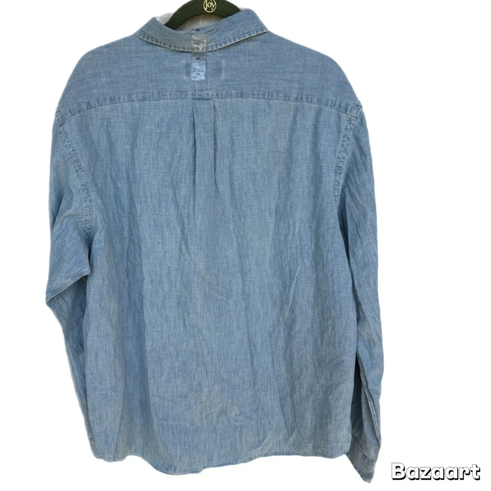 NWT Ralph Lauren Polo Long Sleeve Button Down‎ Shirt Top Blue Chambray Denim XXL